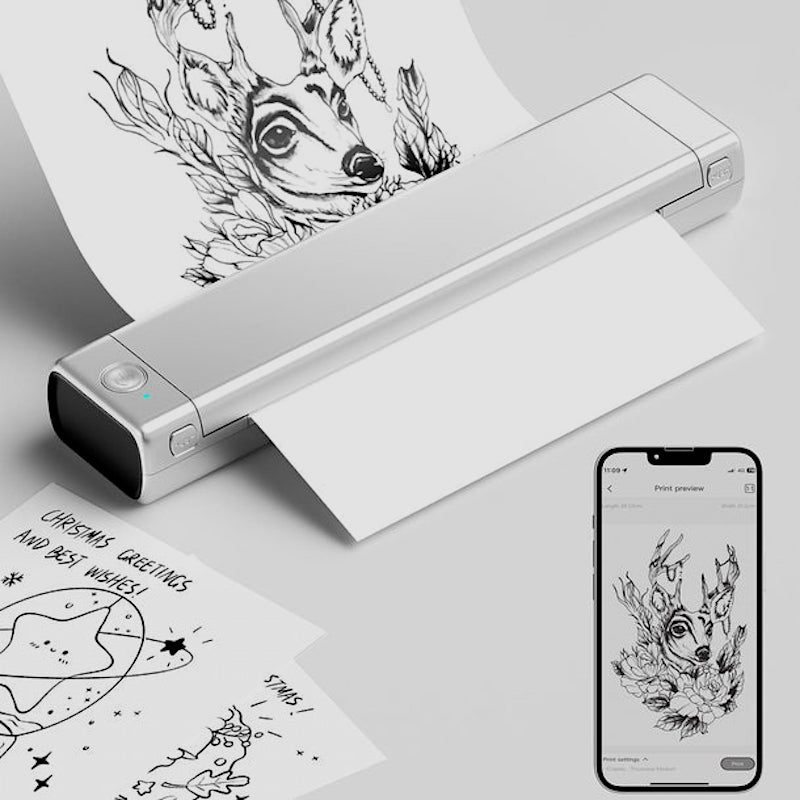 Impresora de Plantillas para Tatuajes Phomemo plata